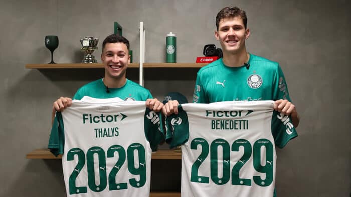 Palmeiras renova com Thalys e Benedetti