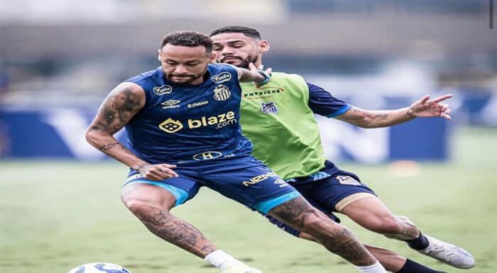 Neymar atua em jogo-treino do Santos e pode começar como titular contra o Fluminense 